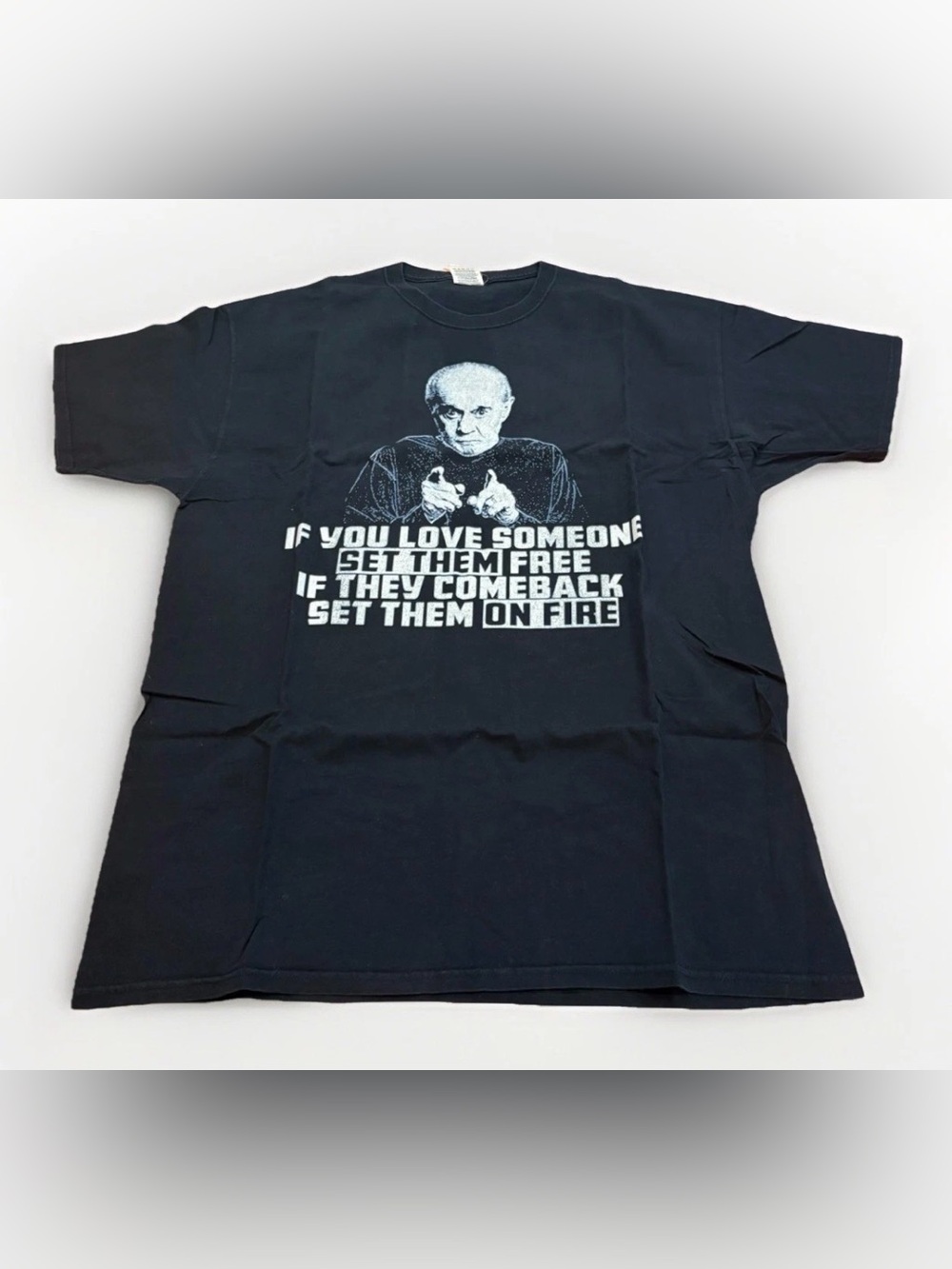 Rare George Carlin T-shirt If You Love Someone 90s Comedy Tee Black Size XL
